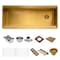 Ruvati 45 in. Polished Brass Matte Gold SS Workstation Two-Tiered Ledge Undermount Kitchen Sink RVH6333GG - alternate 4